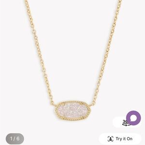 Kendra Scott Elisa Gold Pendant Necklace in Iridescent Drusy
